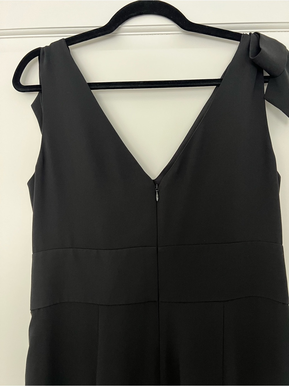 J Crew Black Sleeveless Midi Romper with V-Neck and Bow Sleeves - Picture 5 of 8
